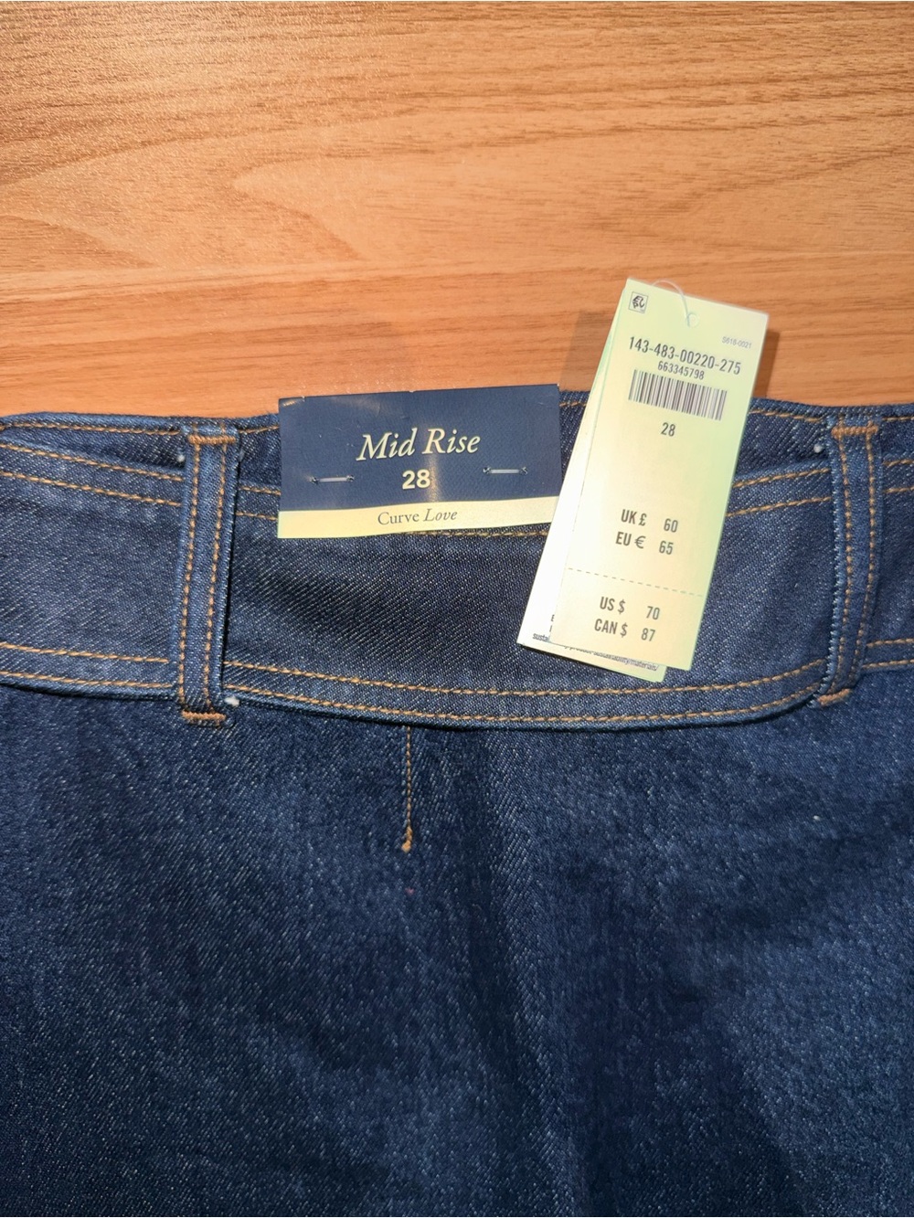 Abercrombie & Fitch Dark Blue Denim Mini Skirt with Belt - Picture 4 of 5